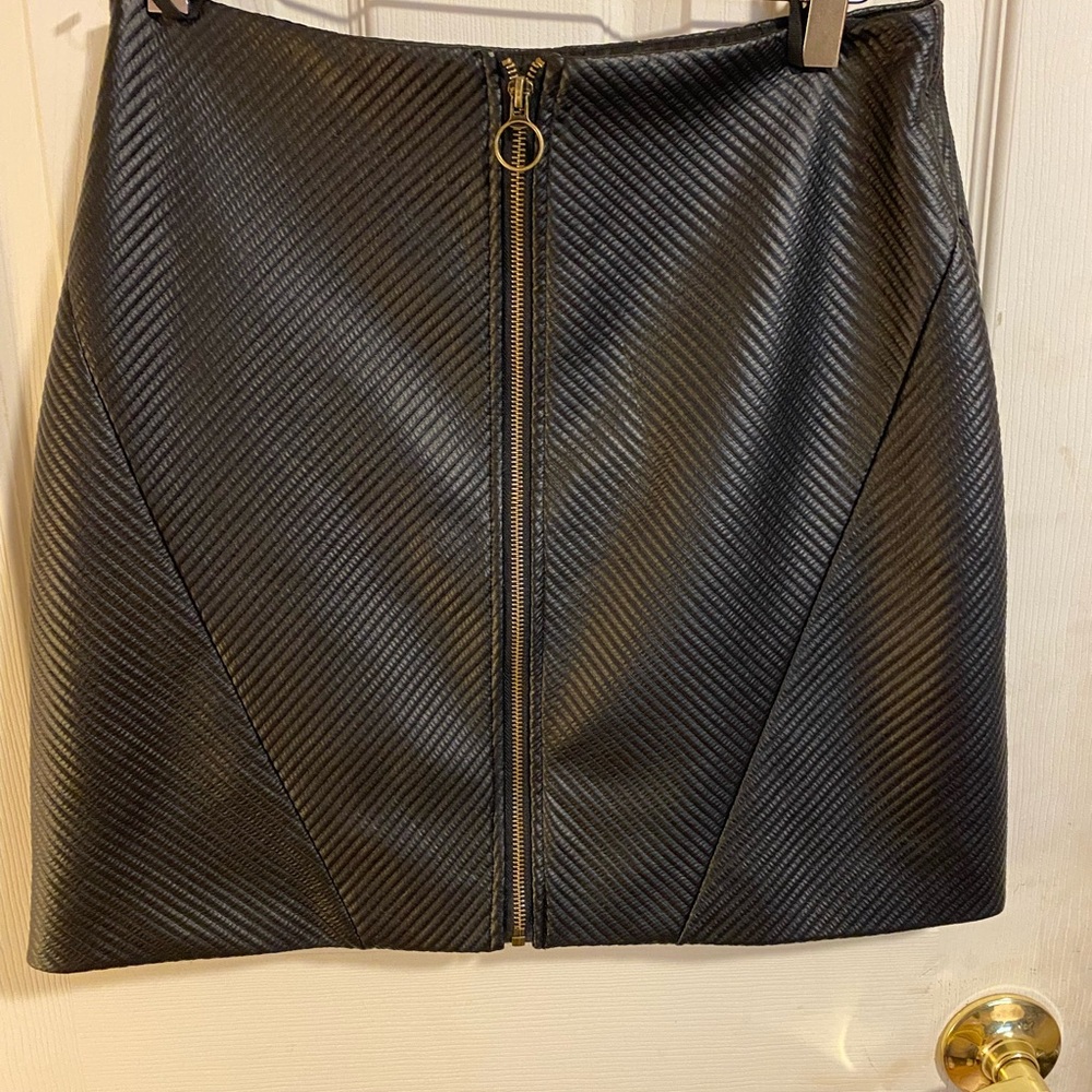 Textured Black Rachel Roy Mini Pencil Skirt